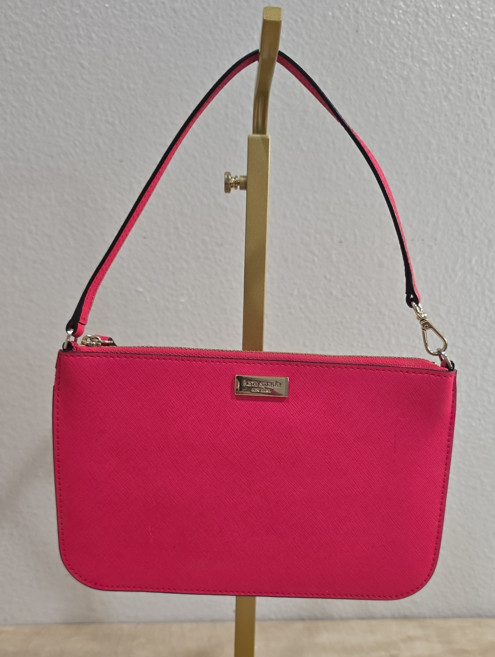 kate spade Bright Hot Pink Wristlet Clutch with Gold Hardware